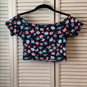 NWT Floral Off the Shoulder Crop Top